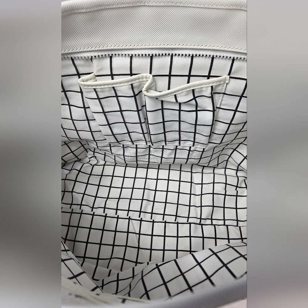 Lacoste Cream White Tote Bag Croc Logo